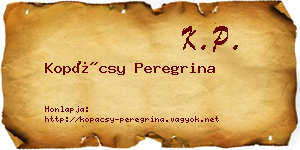 Kopácsy Peregrina névjegykártya